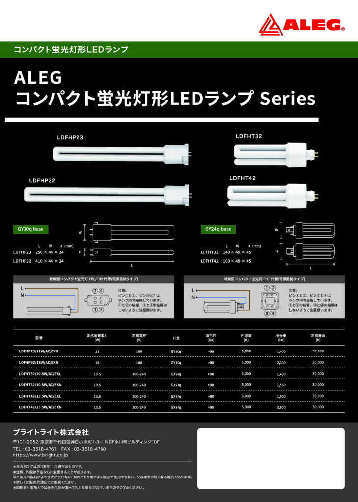 Compact Fluorescent-Style LED Lamps product flyer